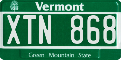 VT license plate XTN868