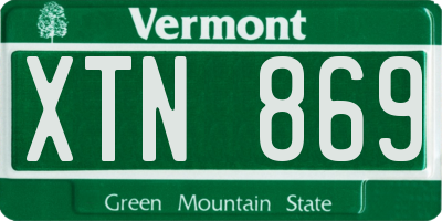 VT license plate XTN869
