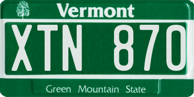 VT license plate XTN870