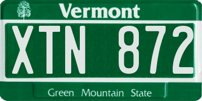VT license plate XTN872