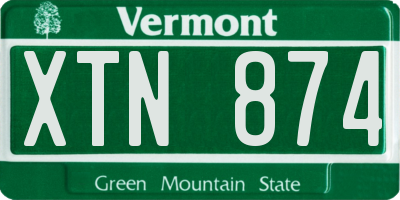VT license plate XTN874
