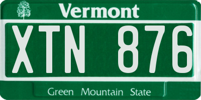 VT license plate XTN876