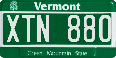 VT license plate XTN880
