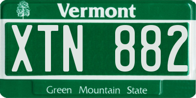 VT license plate XTN882