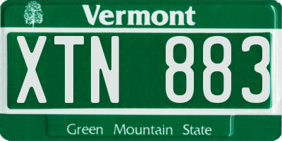 VT license plate XTN883