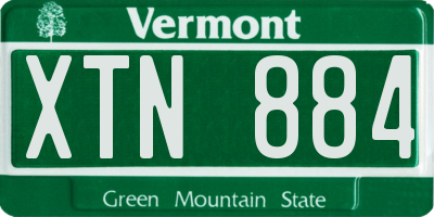 VT license plate XTN884