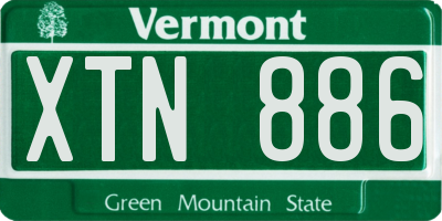 VT license plate XTN886