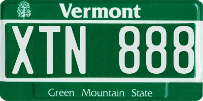 VT license plate XTN888