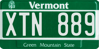 VT license plate XTN889