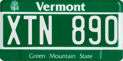 VT license plate XTN890