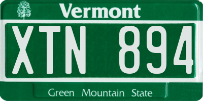 VT license plate XTN894