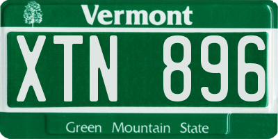 VT license plate XTN896