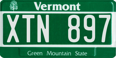 VT license plate XTN897
