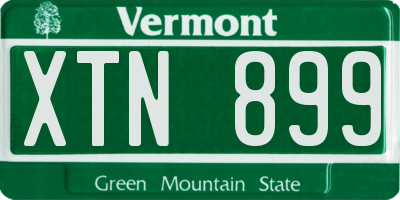 VT license plate XTN899