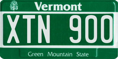 VT license plate XTN900