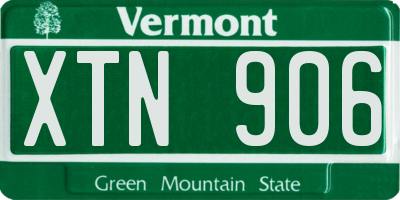 VT license plate XTN906