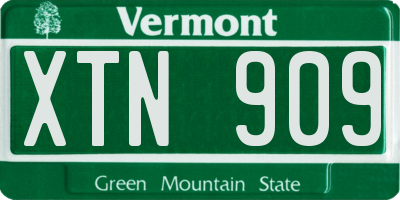 VT license plate XTN909