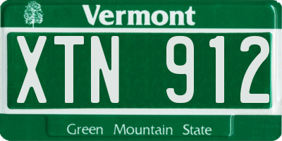 VT license plate XTN912