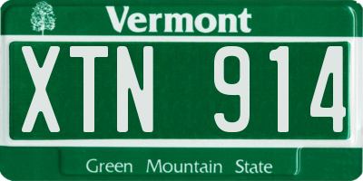 VT license plate XTN914