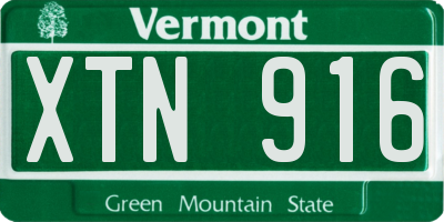 VT license plate XTN916