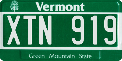 VT license plate XTN919