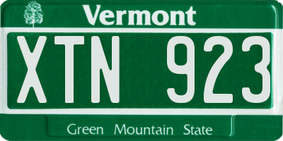 VT license plate XTN923