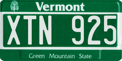 VT license plate XTN925