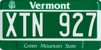VT license plate XTN927
