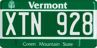 VT license plate XTN928