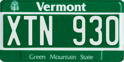 VT license plate XTN930
