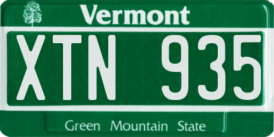 VT license plate XTN935