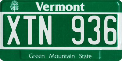 VT license plate XTN936