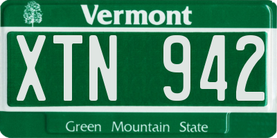 VT license plate XTN942