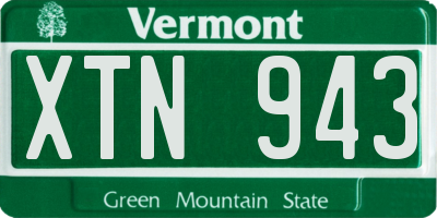 VT license plate XTN943