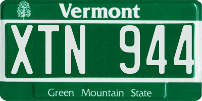 VT license plate XTN944