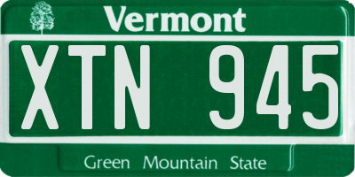VT license plate XTN945
