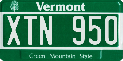 VT license plate XTN950