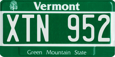 VT license plate XTN952