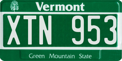 VT license plate XTN953