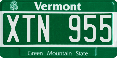VT license plate XTN955