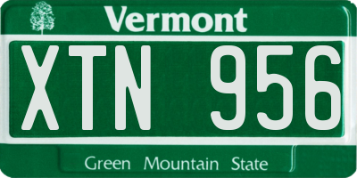 VT license plate XTN956