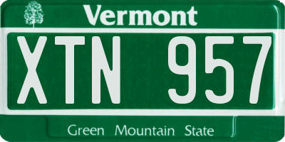 VT license plate XTN957