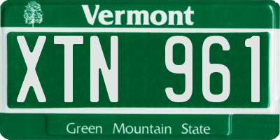 VT license plate XTN961