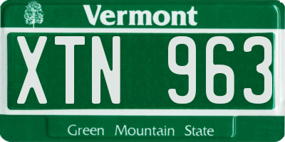 VT license plate XTN963