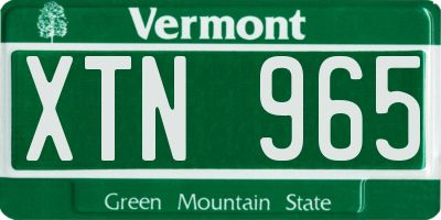 VT license plate XTN965