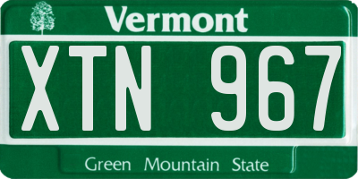 VT license plate XTN967