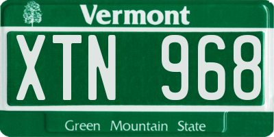 VT license plate XTN968