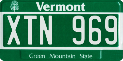 VT license plate XTN969