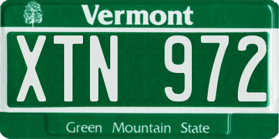 VT license plate XTN972