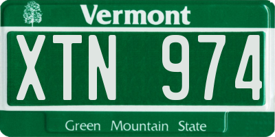 VT license plate XTN974